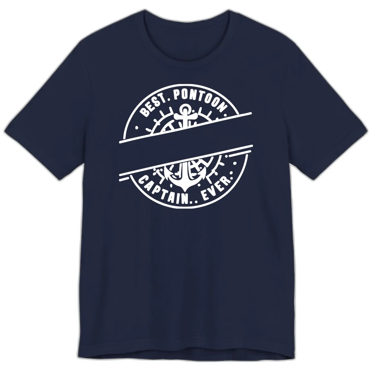 Best Pontoon Captain Ever Personalized Badge Premium T-Shirt in Navy