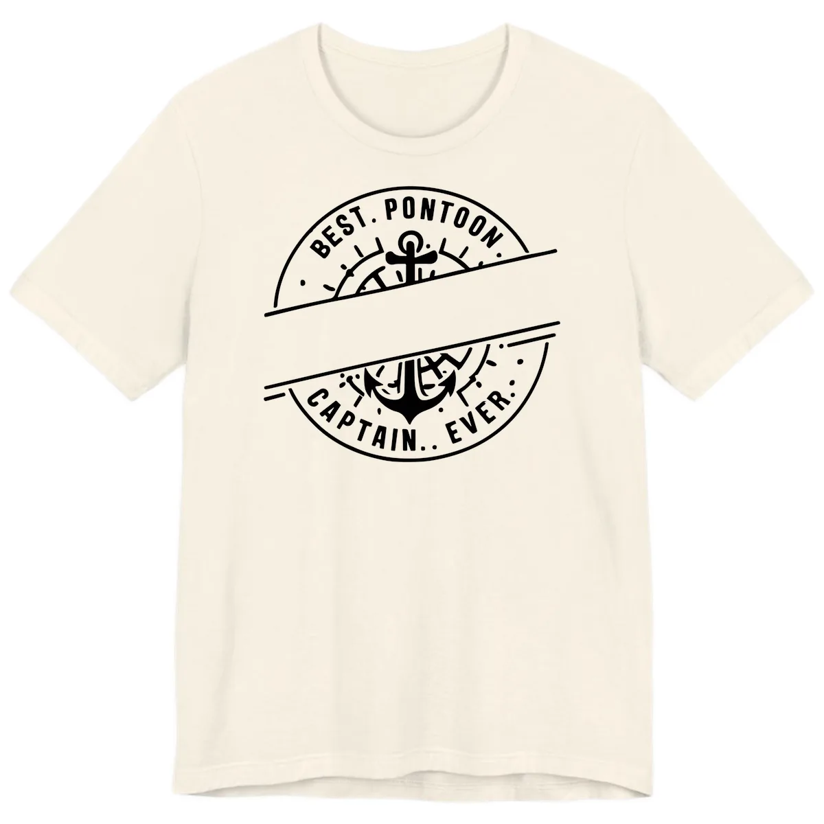 Best Pontoon Captain Ever Personalized Badge Premium T-Shirt in Natural