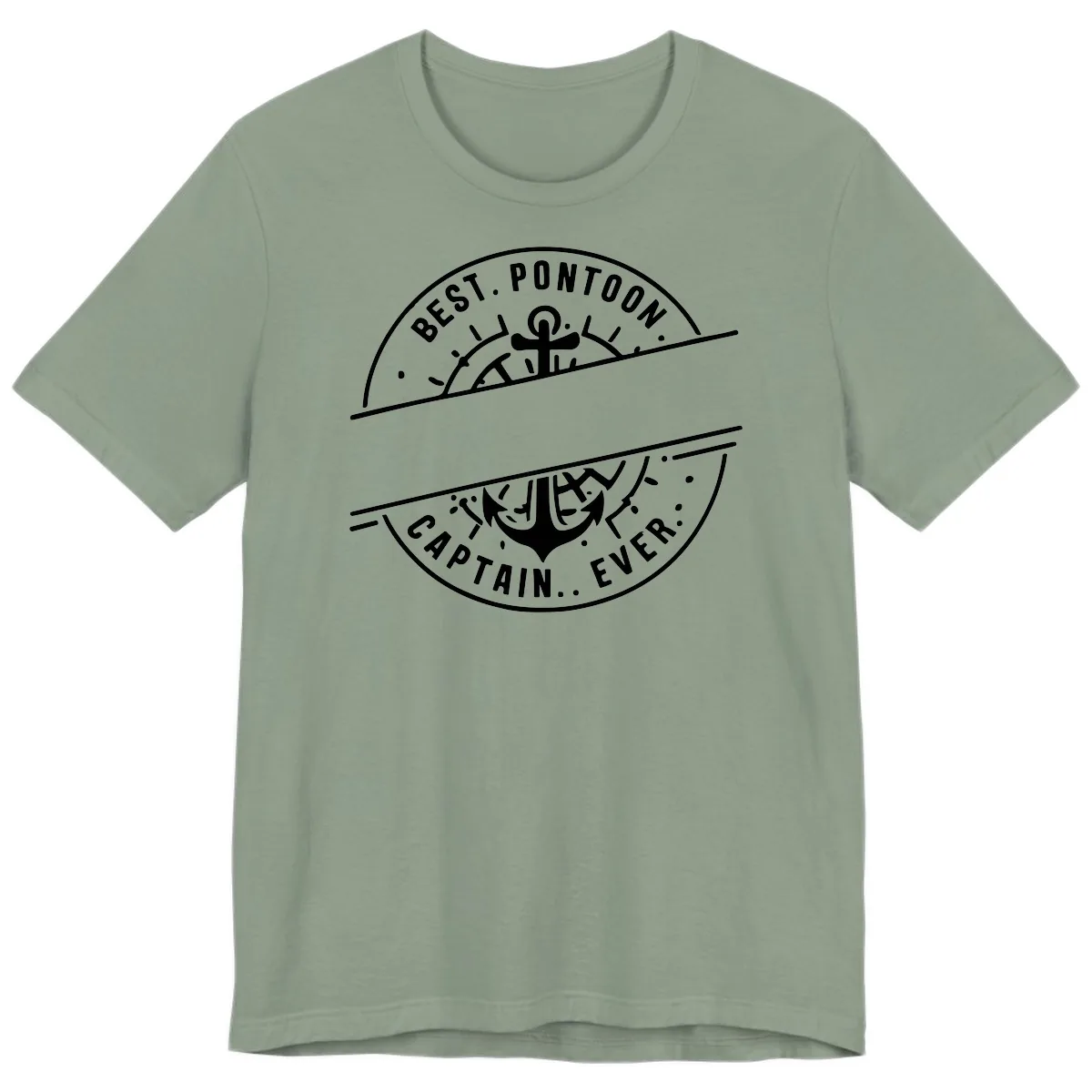 Best Pontoon Captain Ever Personalized Badge Premium T-Shirt in Sage