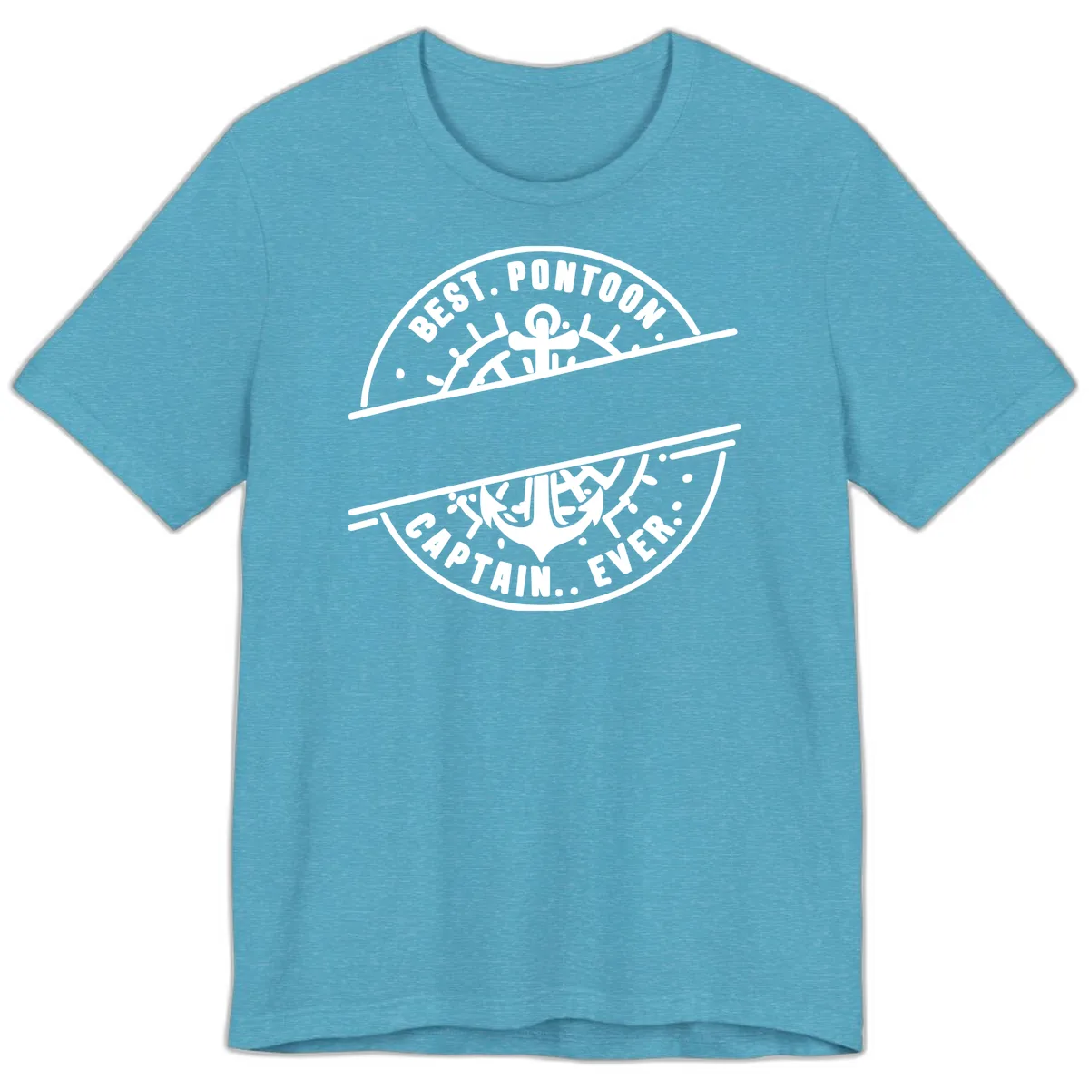Best Pontoon Captain Ever Personalized Badge Premium T-Shirt in Heather Aqua