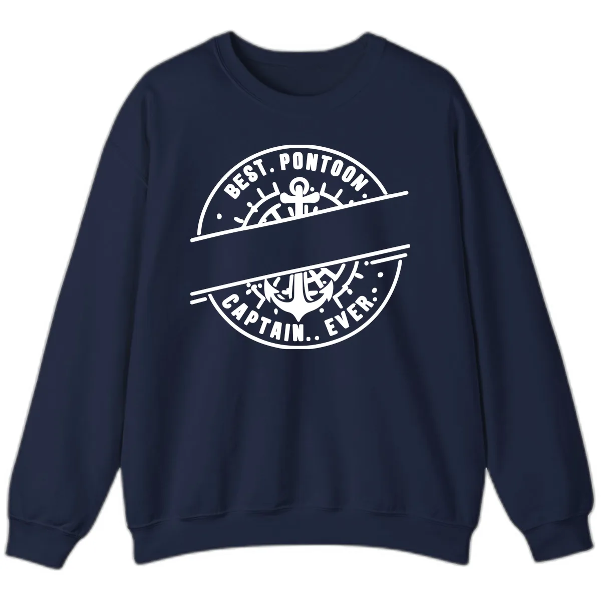 Best Pontoon Captain Ever Personalized Badge Sweatshirt in Navy