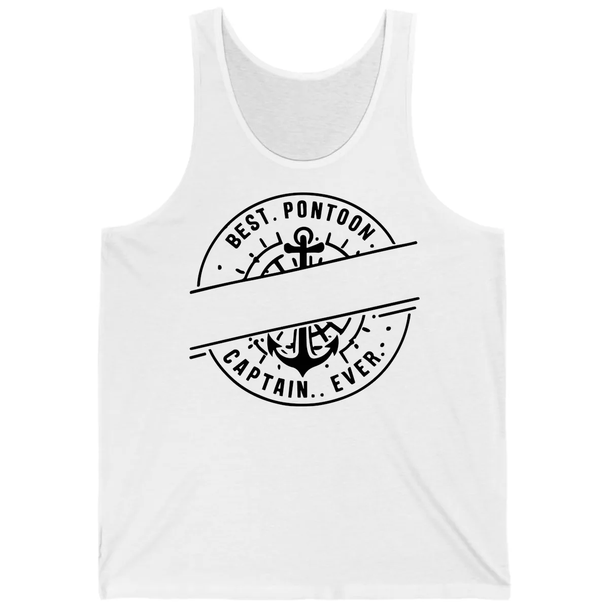 Best Pontoon Captain Ever Personalized Badge Tank in White
