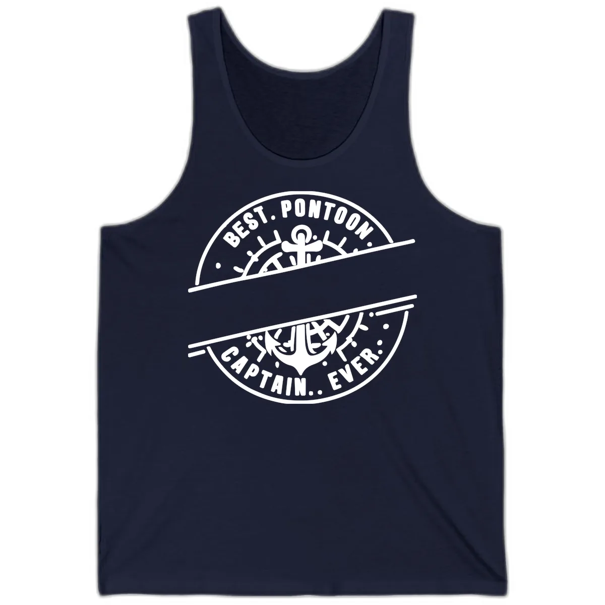 Best Pontoon Captain Ever Personalized Badge Tank in Navy