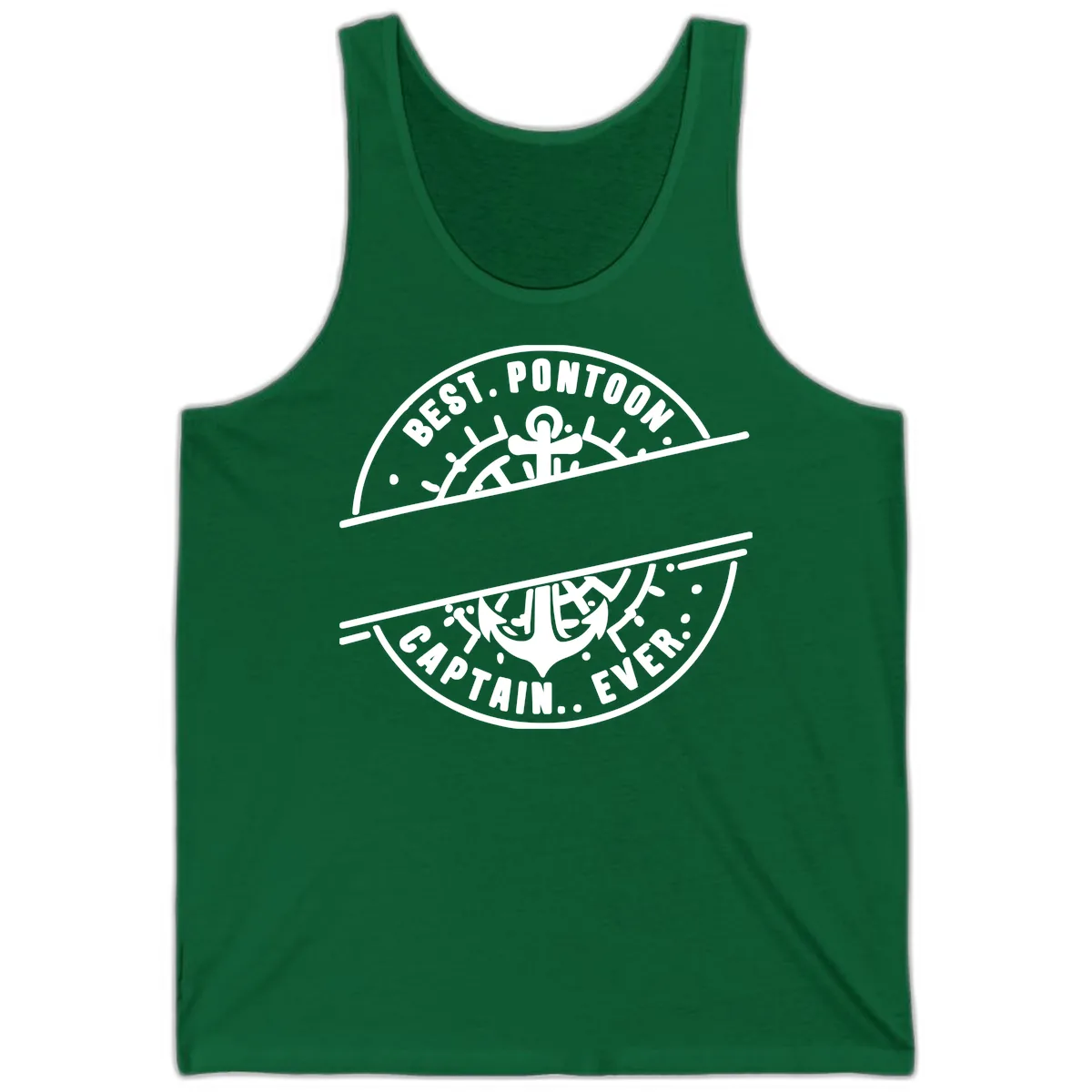 Best Pontoon Captain Ever Personalized Badge Tank in Kelly
