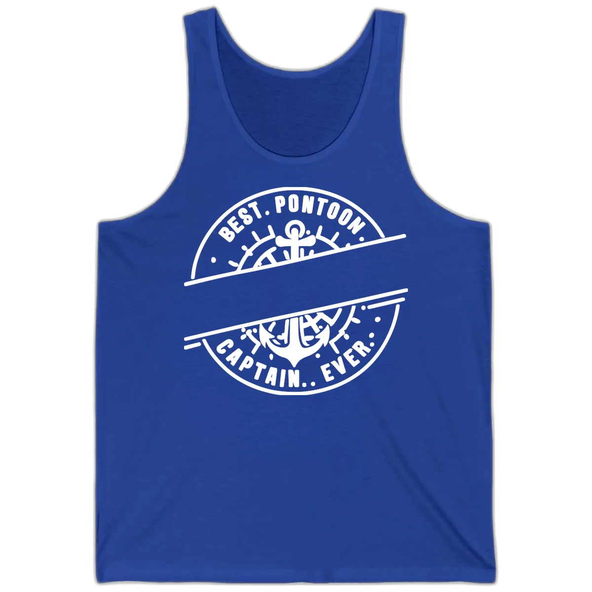 Best Pontoon Captain Ever Personalized Badge Tank in True Royal