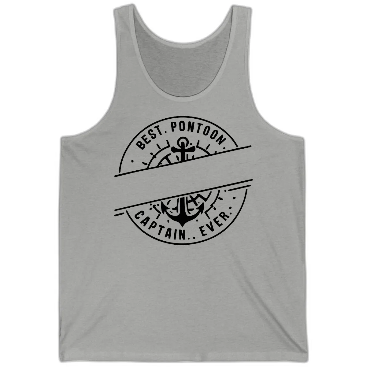 Best Pontoon Captain Ever Personalized Badge Tank in Athletic Heather