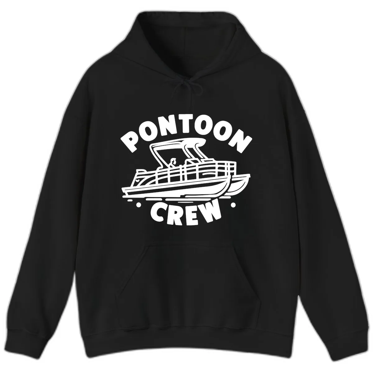Pontoon Crew Boat Life Design Hoodie in Black
