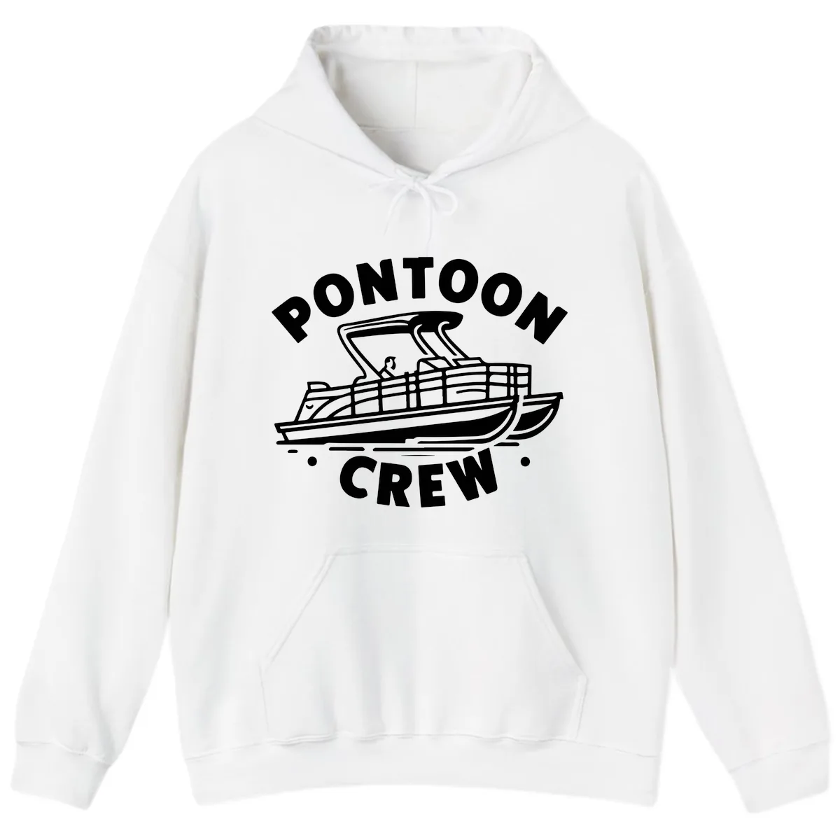 Pontoon Crew Boat Life Design Hoodie in White