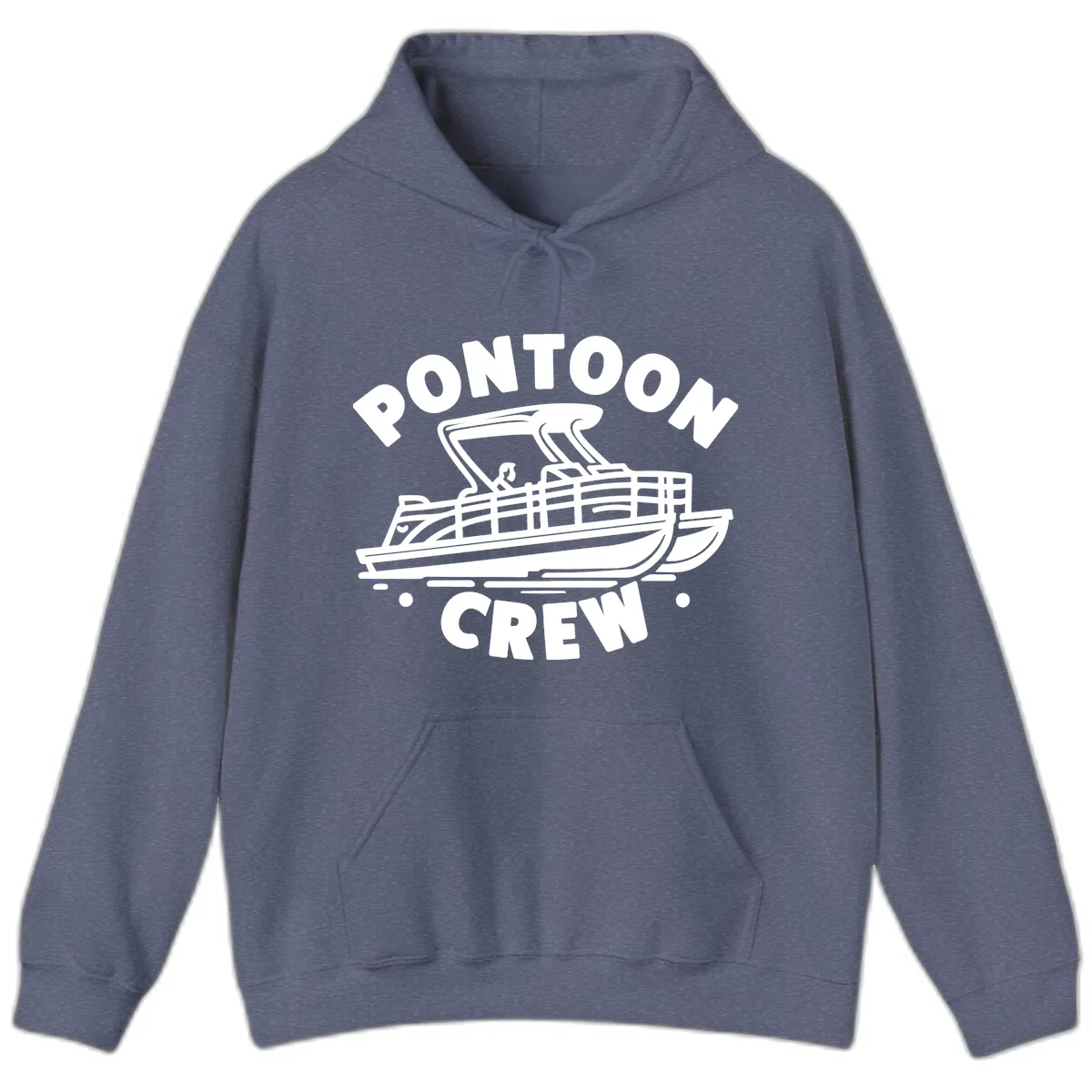 Pontoon Crew Boat Life Design Hoodie in Heather Navy