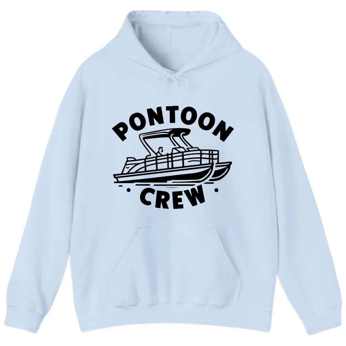 Pontoon Crew Boat Life Design Hoodie in Light Blue