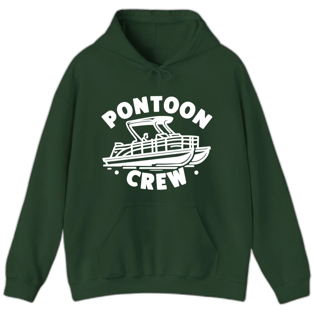 Pontoon Crew Boat Life Design Hoodie in Forest Green