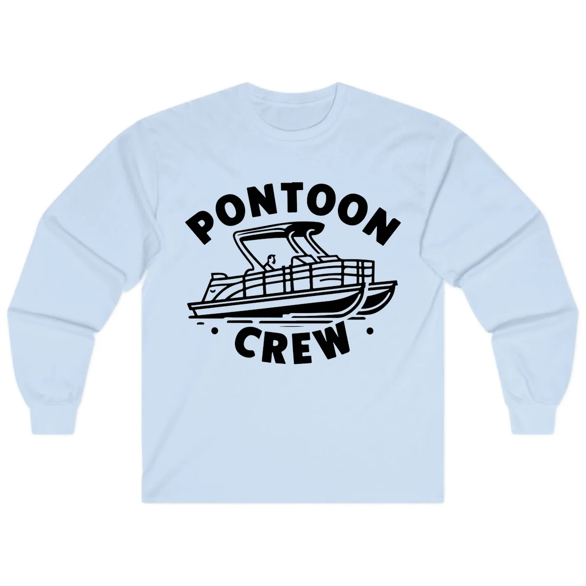 Pontoon Crew Boat Life Design Long Sleeve in Light Blue