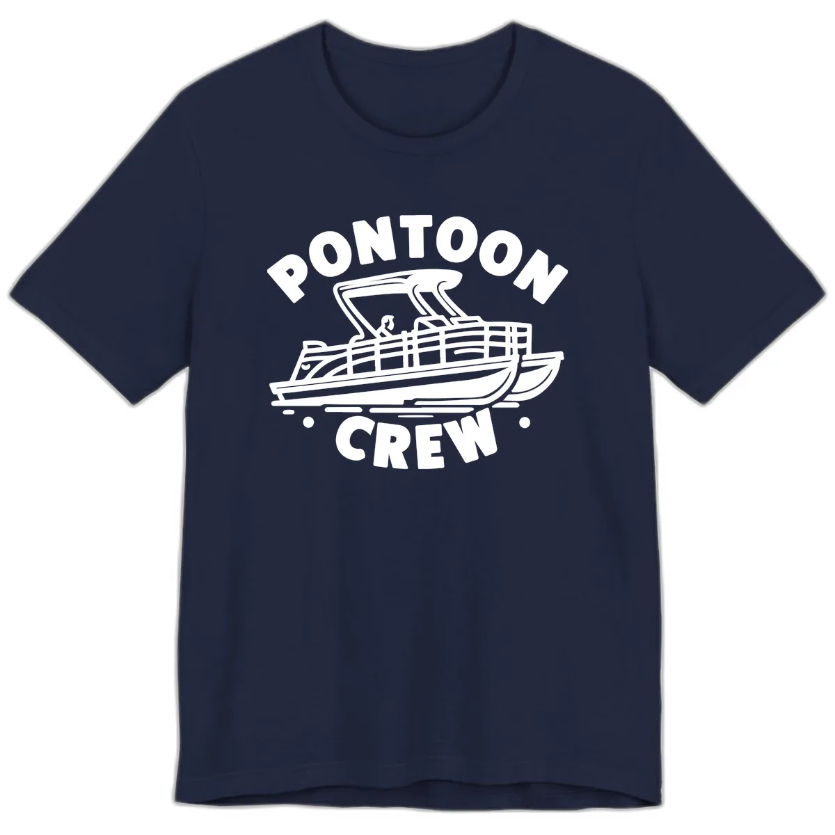 Pontoon Crew Boat Life Design Premium T-Shirt in Navy