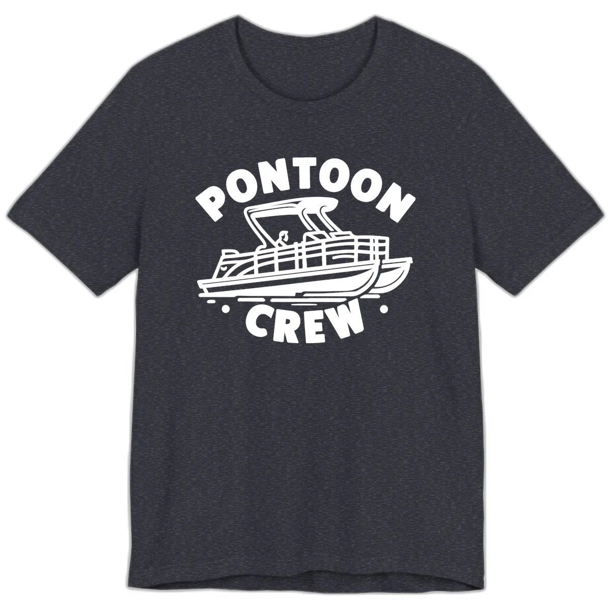 Pontoon Crew Boat Life Design Premium T-Shirt in Heather Navy