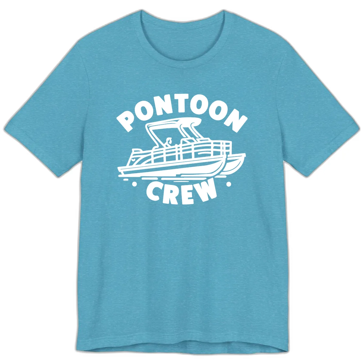 Pontoon Crew Boat Life Design Premium T-Shirt in Heather Aqua