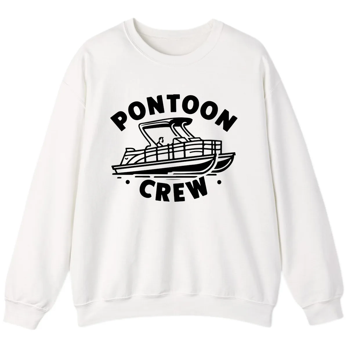 Pontoon Crew Boat Life Design Sweatshirt in White