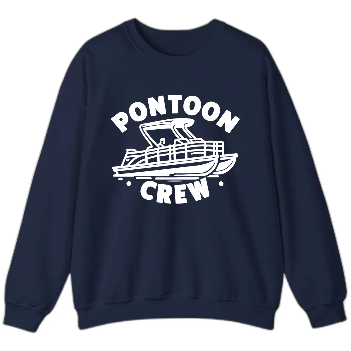 Pontoon Crew Boat Life Design Sweatshirt in Navy