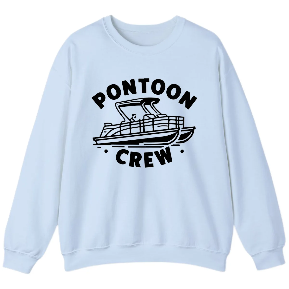 Pontoon Crew Boat Life Design Sweatshirt in Light Blue