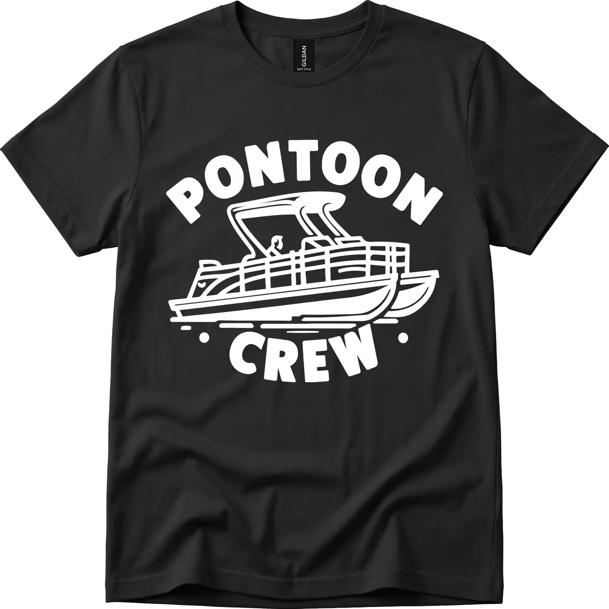 Pontoon Crew Boat Life Design T-Shirt in Black