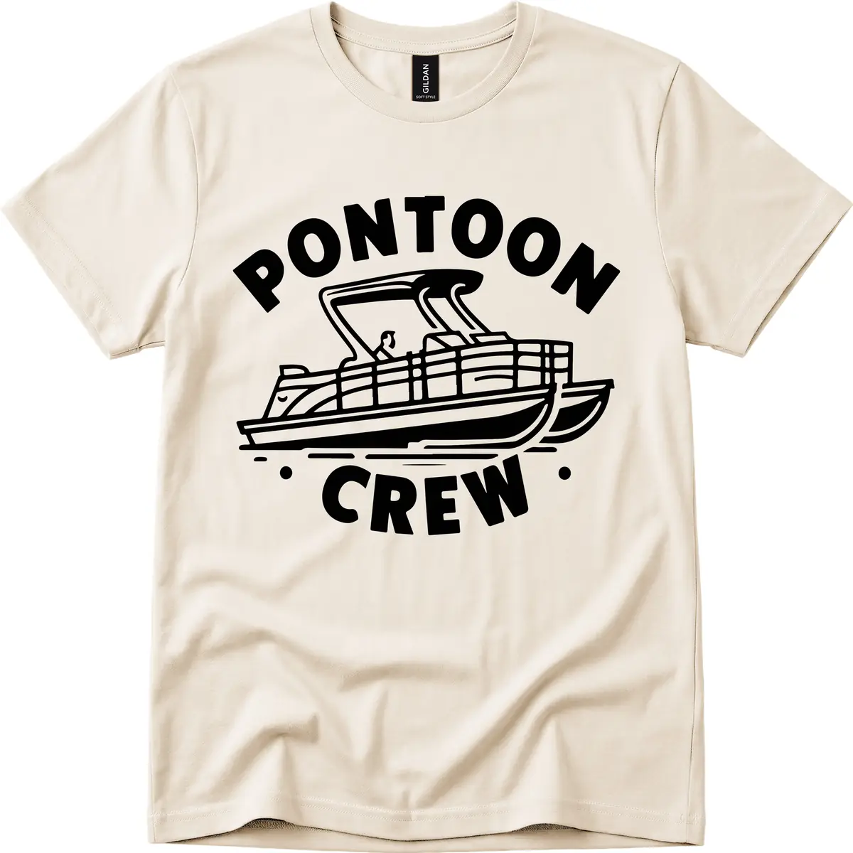 Pontoon Crew Boat Life Design T-Shirt in Natural