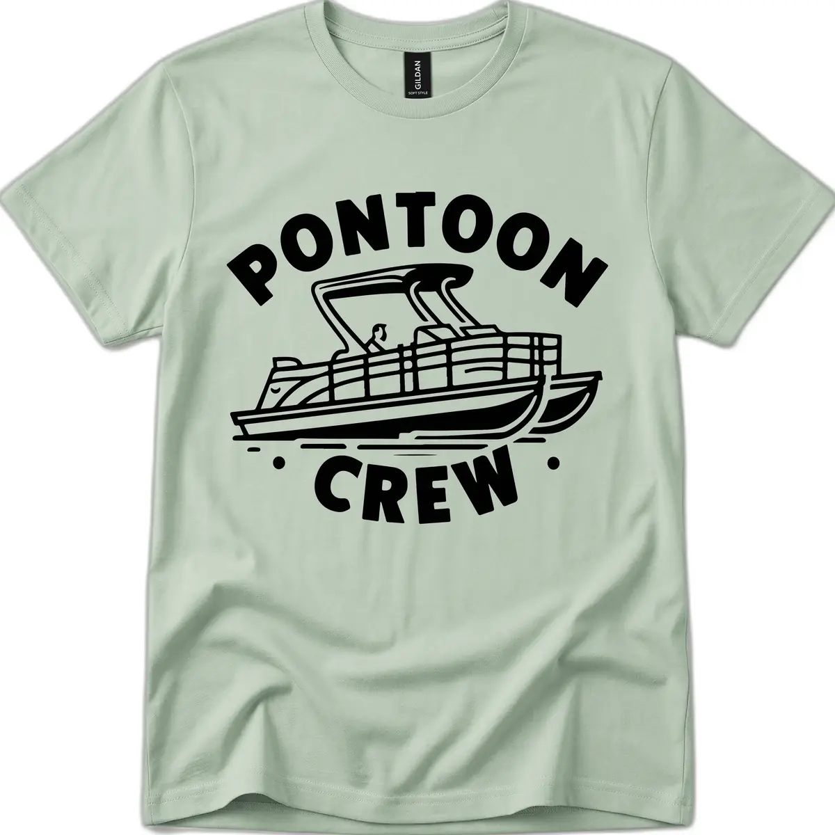 Pontoon Crew Boat Life Design T-Shirt in Sage