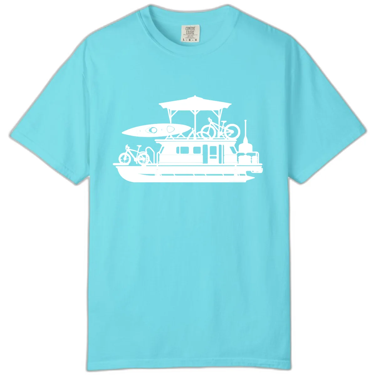 Pontoon Boat Adventure Lifestyle Comfort Color in Lagoon Blue
