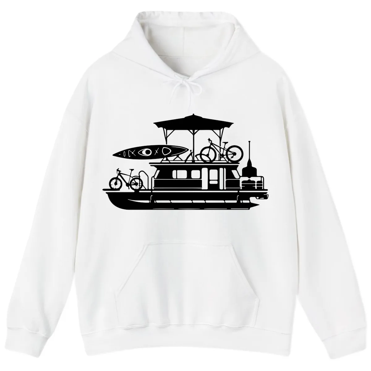 Pontoon Boat Adventure Lifestyle Hoodie in White