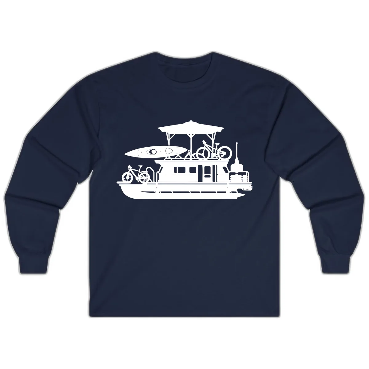 Pontoon Boat Adventure Lifestyle Long Sleeve in Navy