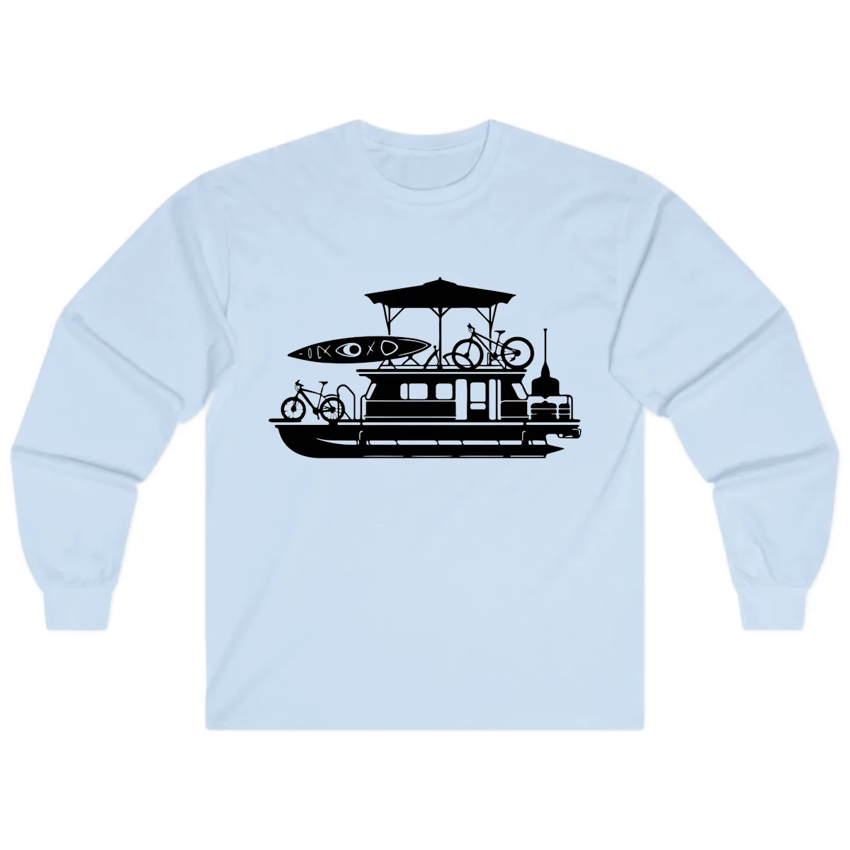 Pontoon Boat Adventure Lifestyle Long Sleeve in Light Blue