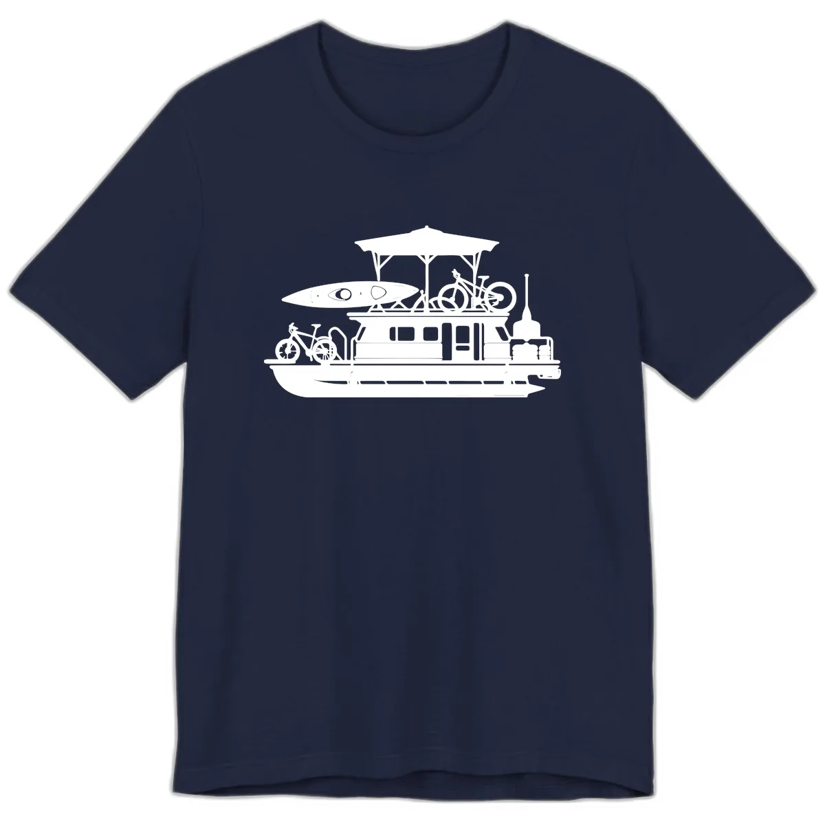 Pontoon Boat Adventure Lifestyle Premium T-Shirt in Navy