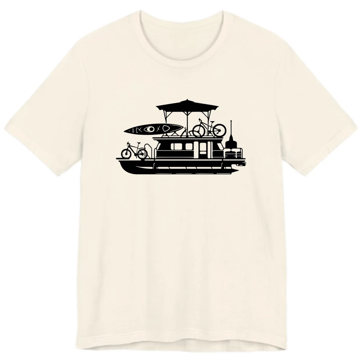 Pontoon Boat Adventure Lifestyle Premium T-Shirt in Natural