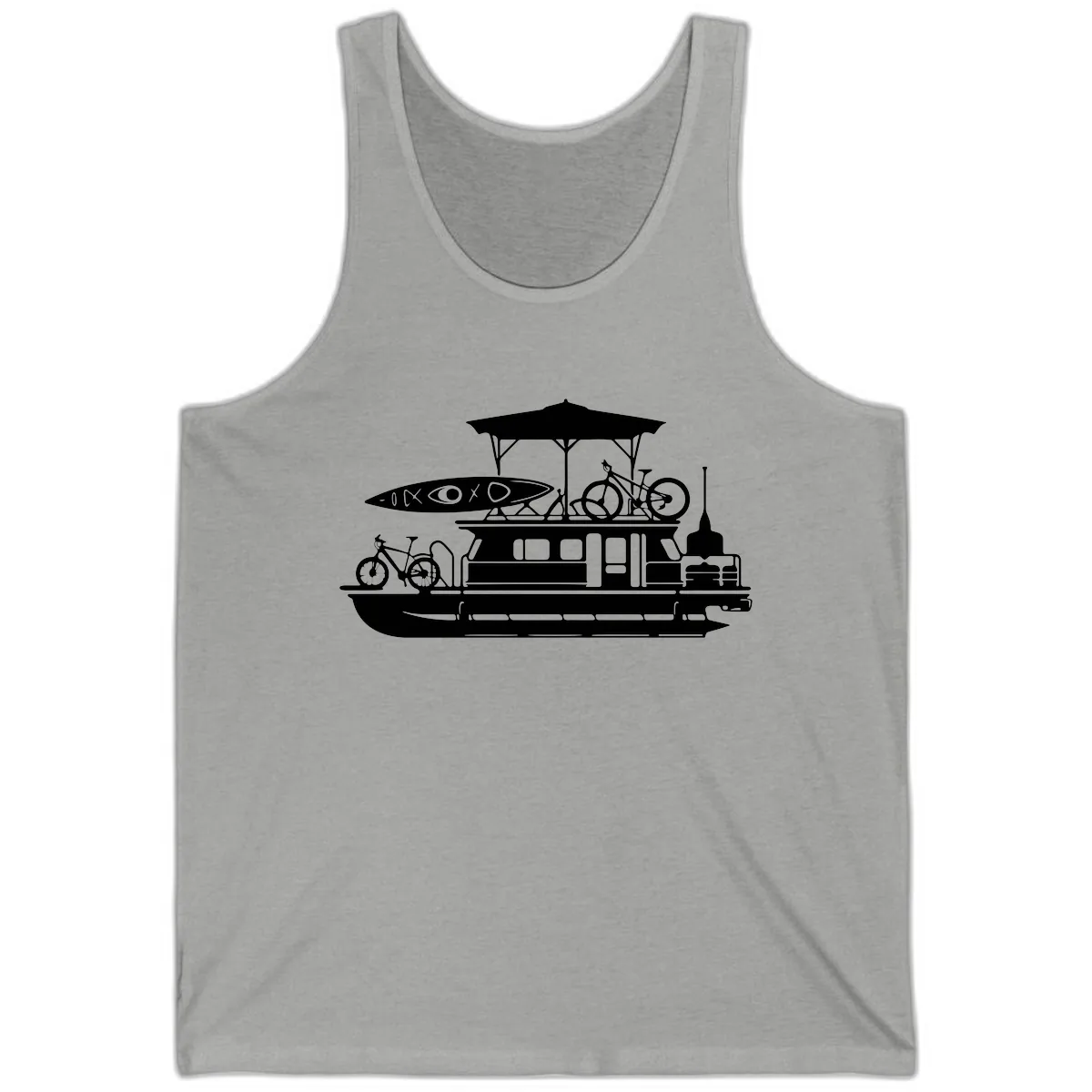 Pontoon Boat Adventure Lifestyle Tank in Athletic Heather
