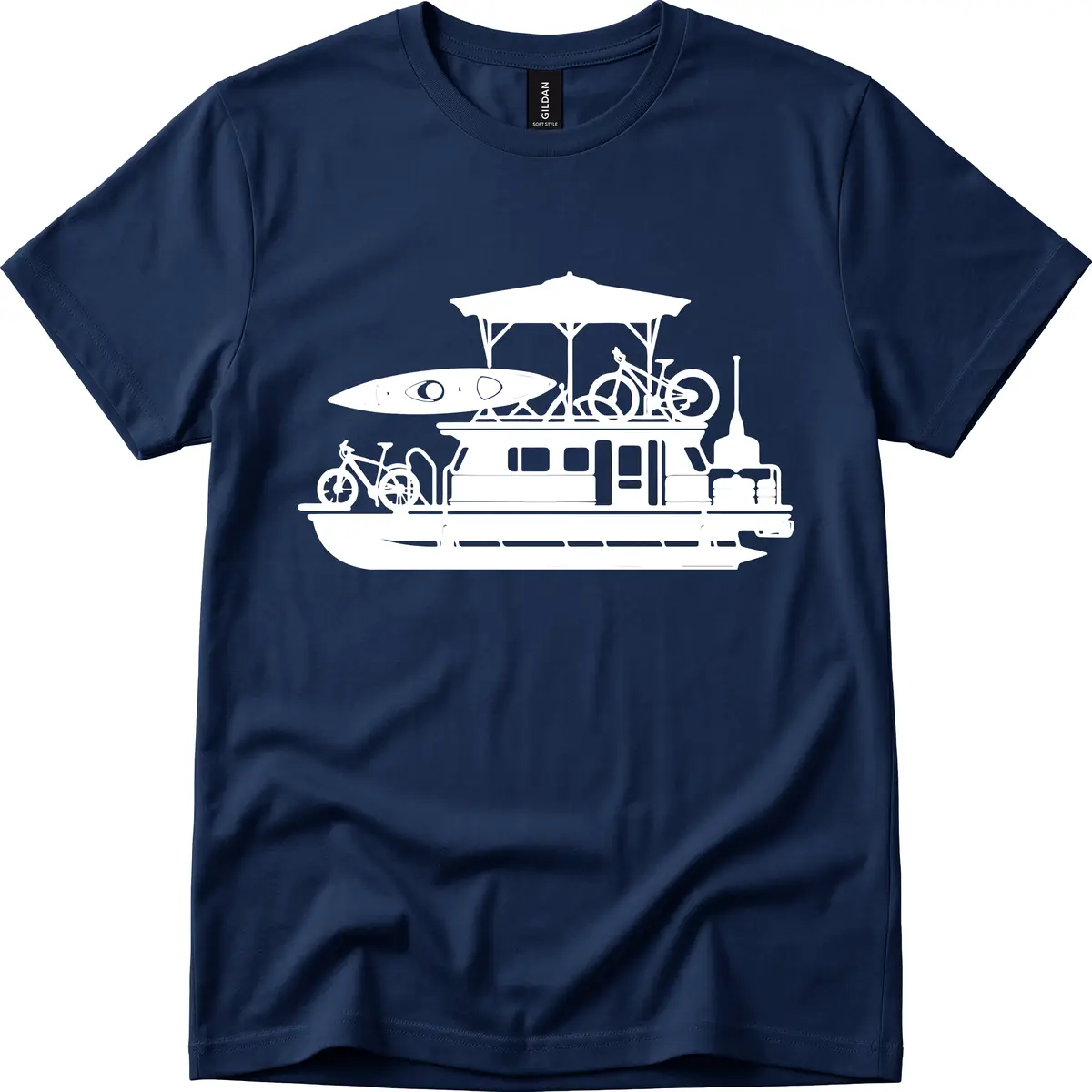Pontoon Boat Adventure Lifestyle T-Shirt in Navy