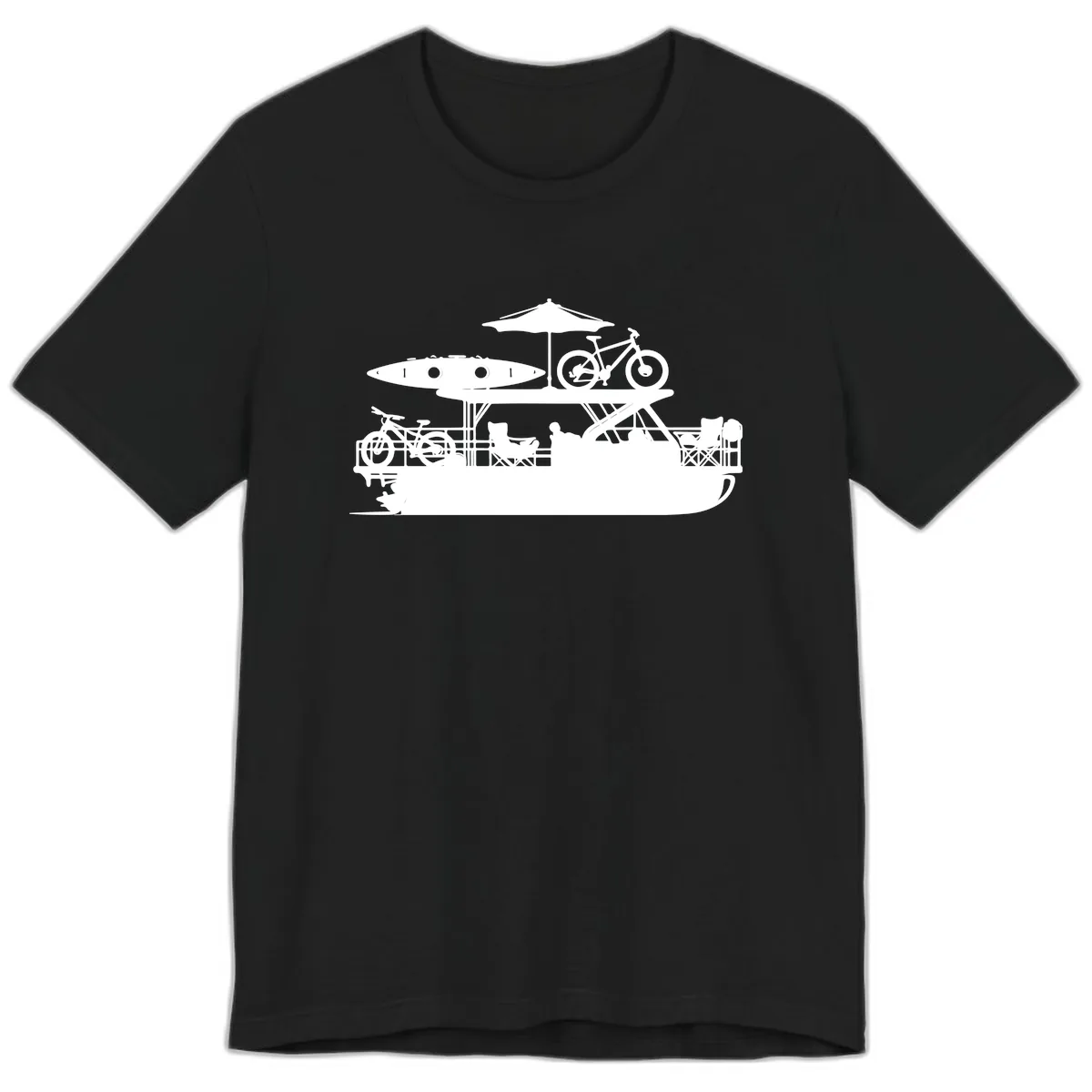 Pontoon Boat Lifestyle Design Premium T-Shirt in Black