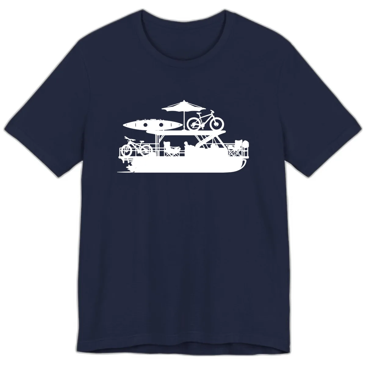 Pontoon Boat Lifestyle Design Premium T-Shirt in Navy