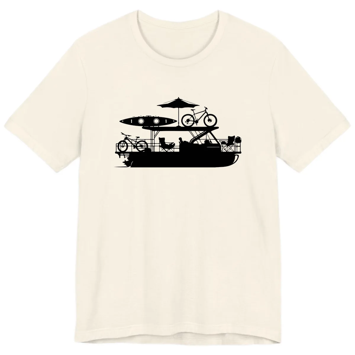 Pontoon Boat Lifestyle Design Premium T-Shirt in Natural