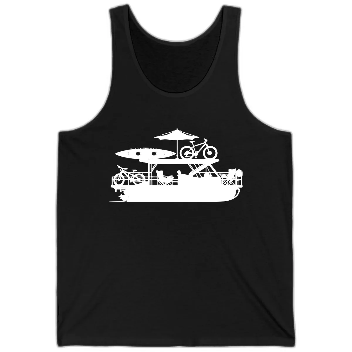 Pontoon Boat Lifestyle Design Tank in Black