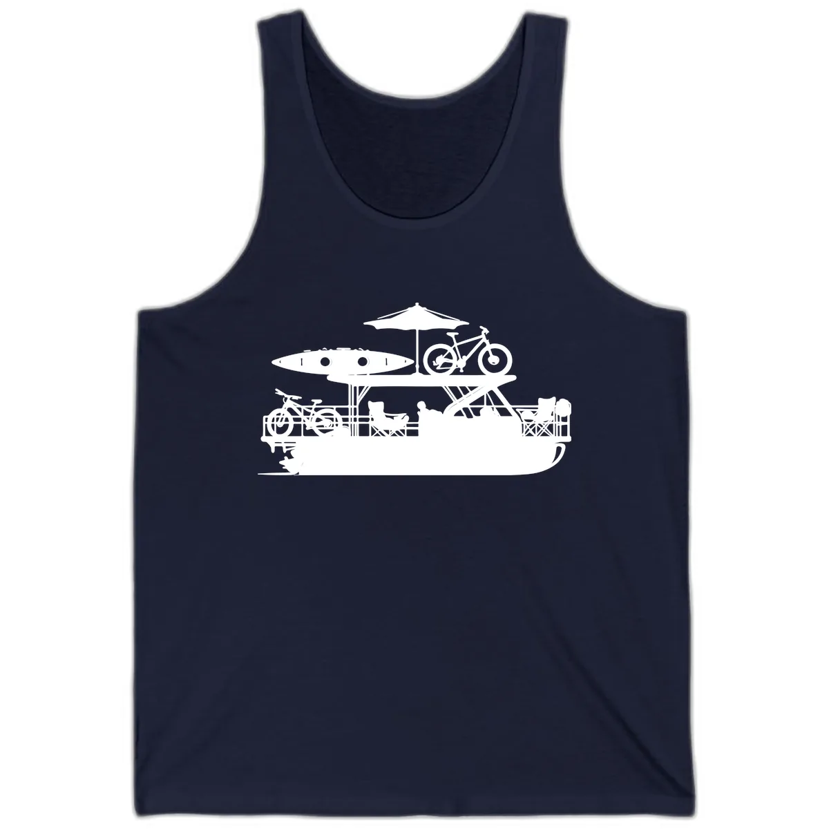 Pontoon Boat Lifestyle Design Tank in Navy
