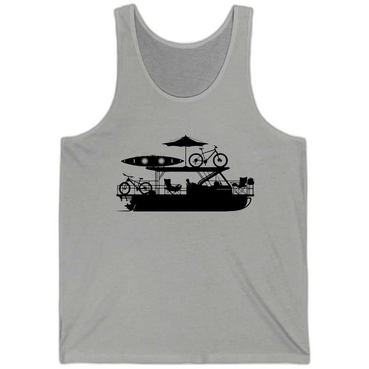 Pontoon Boat Lifestyle Design Tank in Athletic Heather