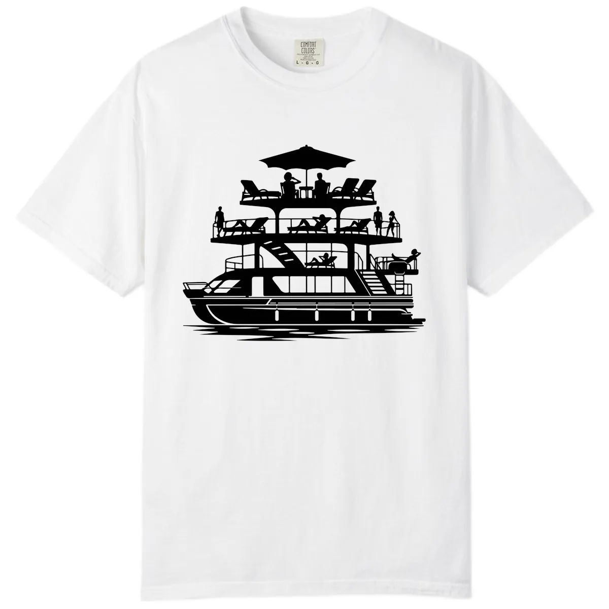 Pontoon Party People On Deck Comfort Color in White