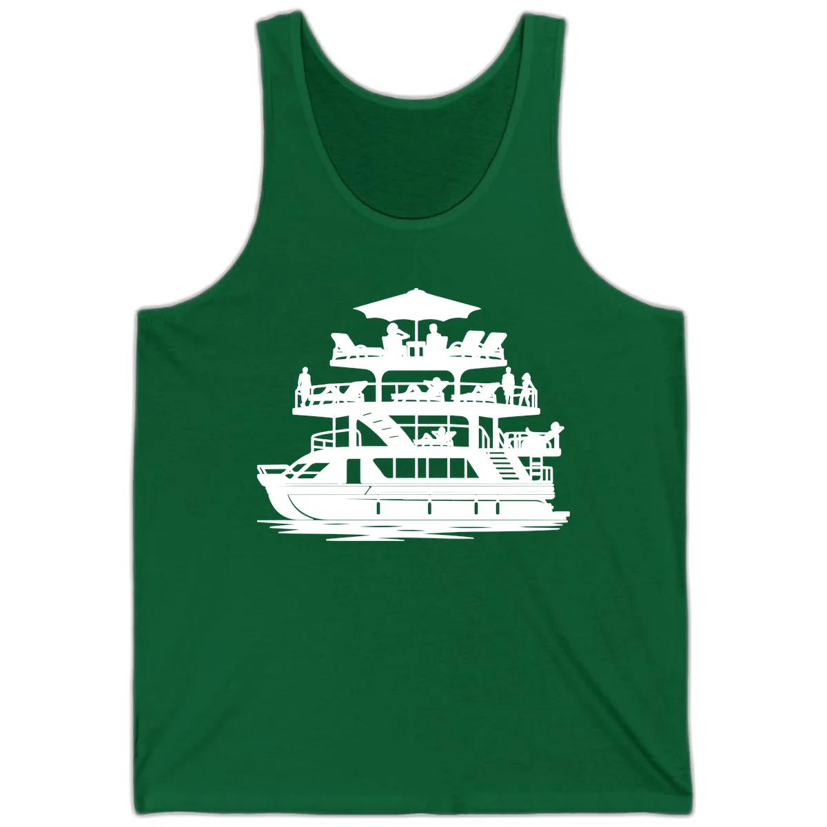 Pontoon Party People On Deck Tank in Kelly
