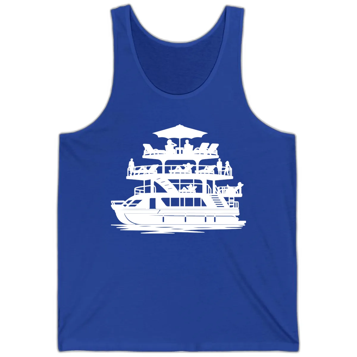 Pontoon Party People On Deck Tank in True Royal