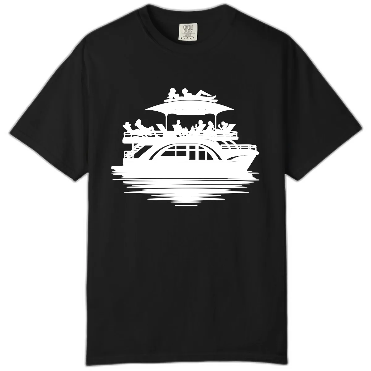Pontoon Party People On The Water Comfort Color in Black