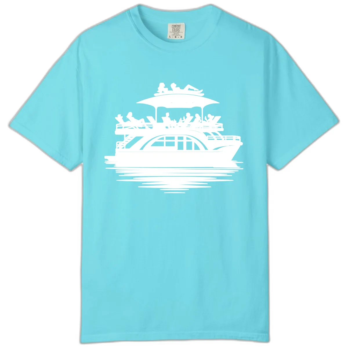 Pontoon Party People On The Water Comfort Color in Lagoon Blue
