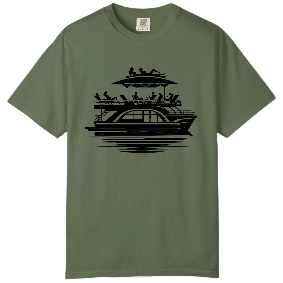 Pontoon Party People On The Water Comfort Color in Sage