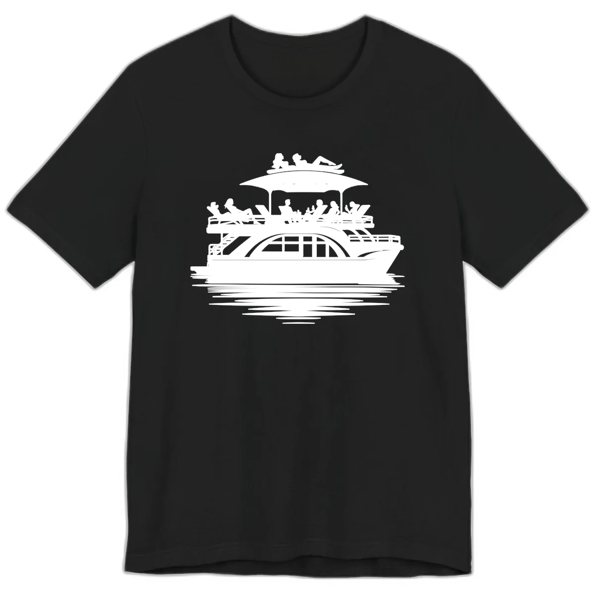 Pontoon Party People On The Water Premium T-Shirt in Black