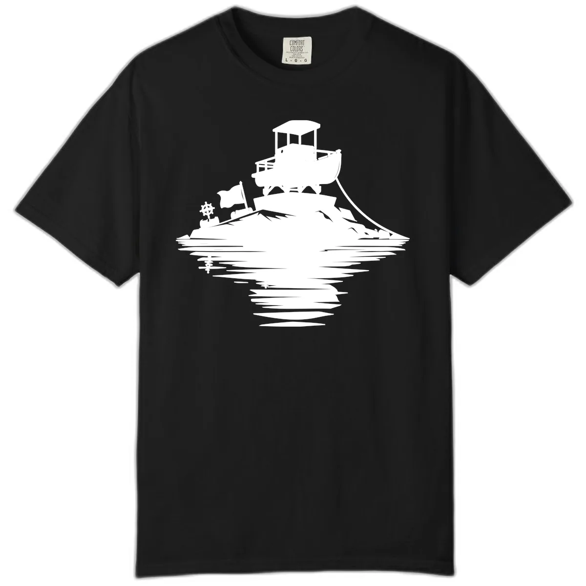 Pontoon Island Lighthouse Comfort Color in Black
