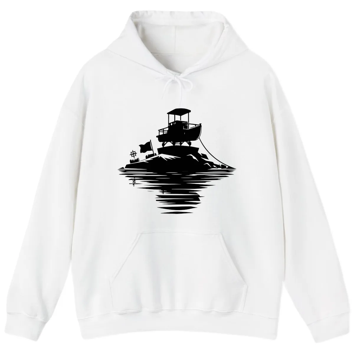 Pontoon Island Lighthouse Hoodie in White