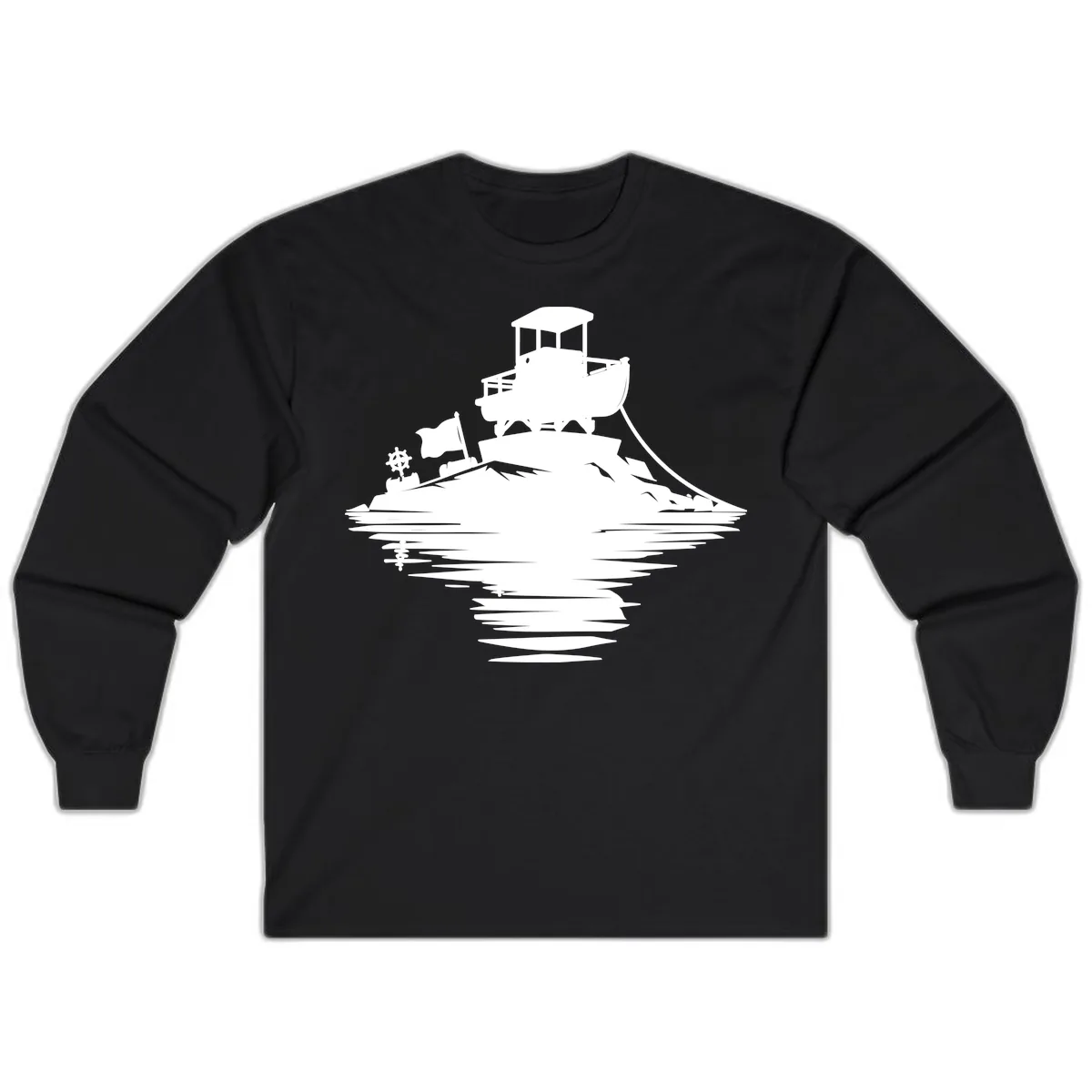 Pontoon Island Lighthouse Long Sleeve in Black