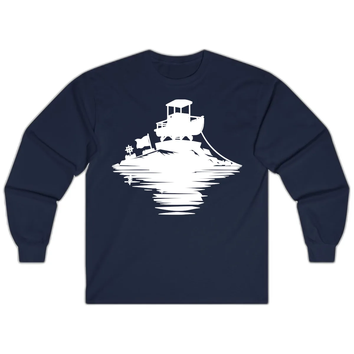 Pontoon Island Lighthouse Long Sleeve in Navy